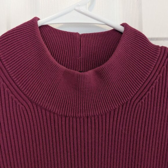 Hatch Skylar Rib Knit Midi Dress Pink Maternity Size 4 Mock Neck Stretch Bodycon - Picture 6 of 12